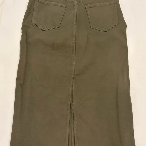 Banana Republic Olive Green Denim Skirt - Picture 3 of 5